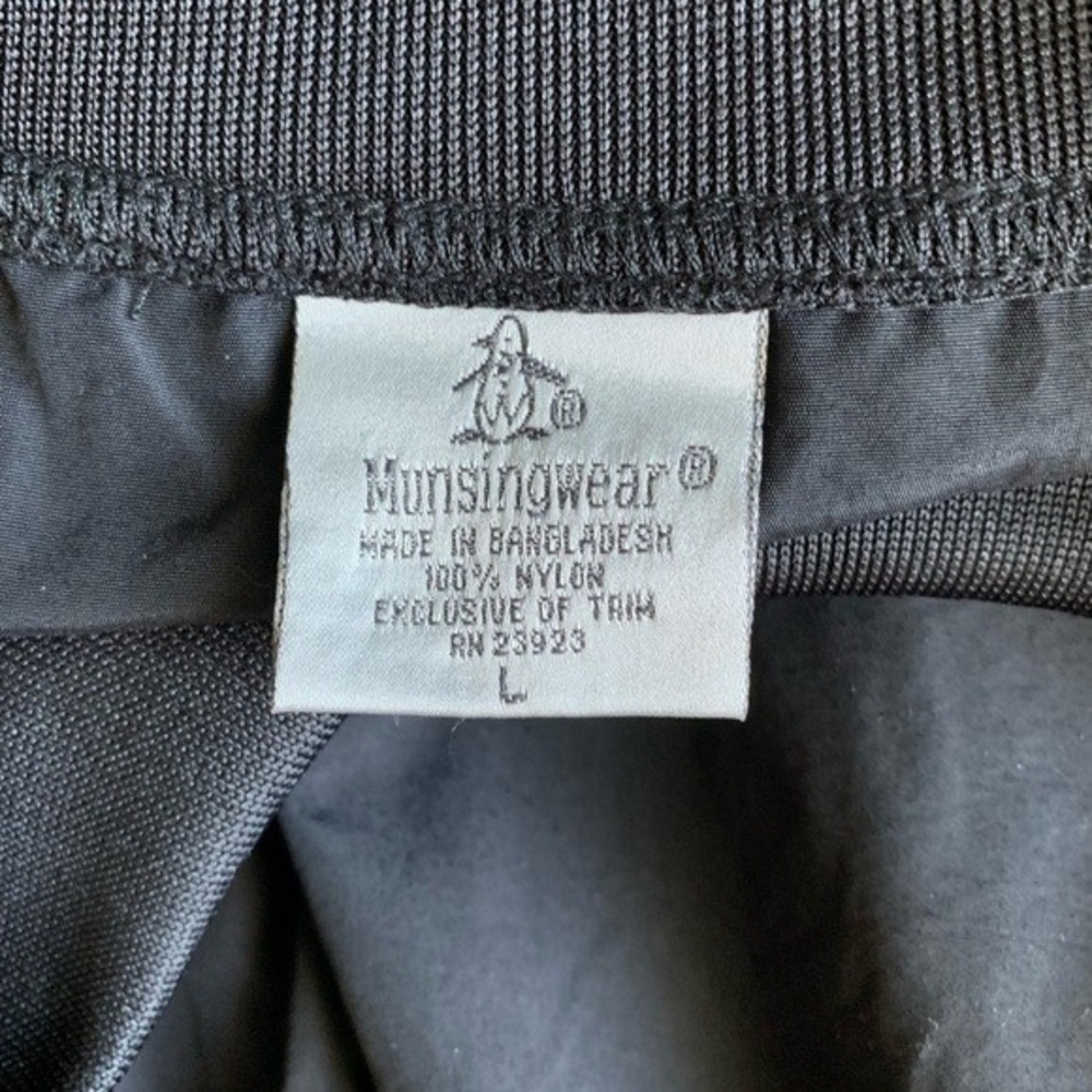 Munsingwear Black SUPPLEX Nylon Windbreaker V-Neck Pullover Long Sleeve Men's L - Picture 5 of 6